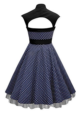BlackButterfly ‚Athena‘ Polka-Dots Kleid mit großer Schleife (Nachtblau, EUR 50-4XL) - 2