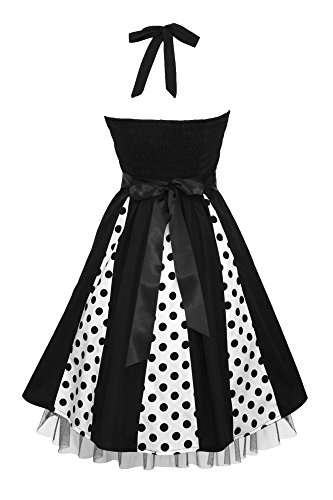 BlackButterfly 'Ivy' 50's Polka-Dots Swingkleid (Schwarze Punkte, EUR 48-3XL) - 2
