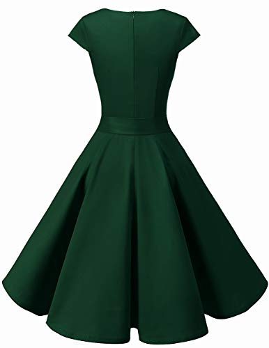 Damen Dresstells Damen 50er Vintage Retro Cap Sleeves Rockabilly Kleider Hepburn Stil Cocktailkleider Bekleidung Luxdental Si