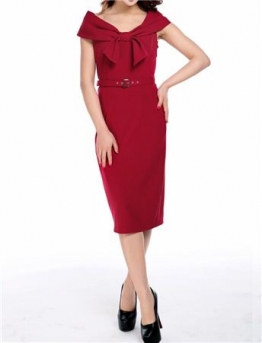 Bow Collar Pencil Dress