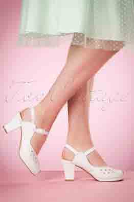 40s Betty Sandals in White