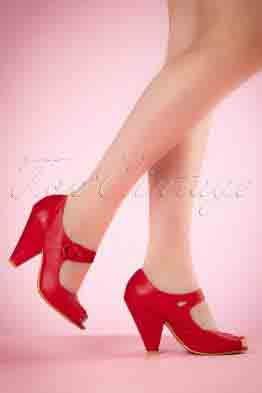40s Shelly Pumps in Red