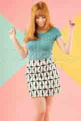 60s Olivia Crisp Skirt in Cream