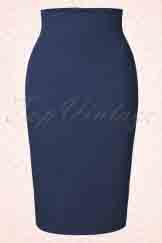 50s Falda Pencil Skirt in Navy