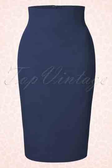 50s Falda Pencil Skirt in Navy