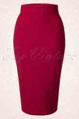 50s High Time Pencil Skirt in Red
