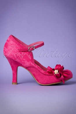 40s Silvia Pumps in Fuchsia Pink