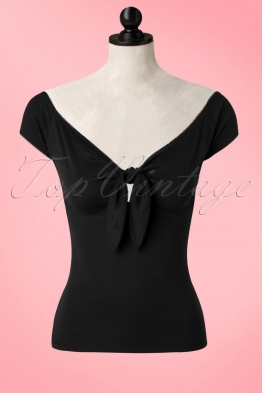 50s Bardot Top in Black