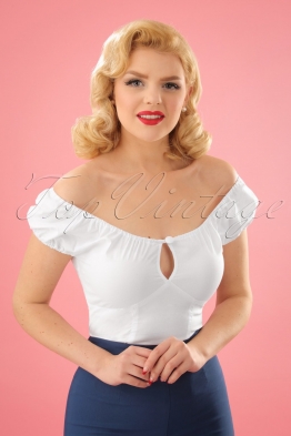 50s Melissa Top in White