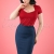 50s Paula Pencil Skirt in Midnight Blue