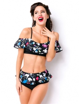 Vintage Bikini mit Carmenausschnitt